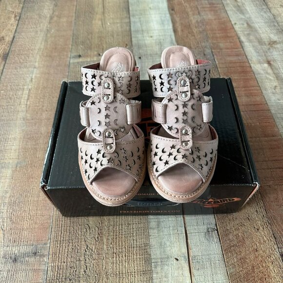 Freebird by Steven Steve Madden womens moonstar slip on leather blush sandals -9